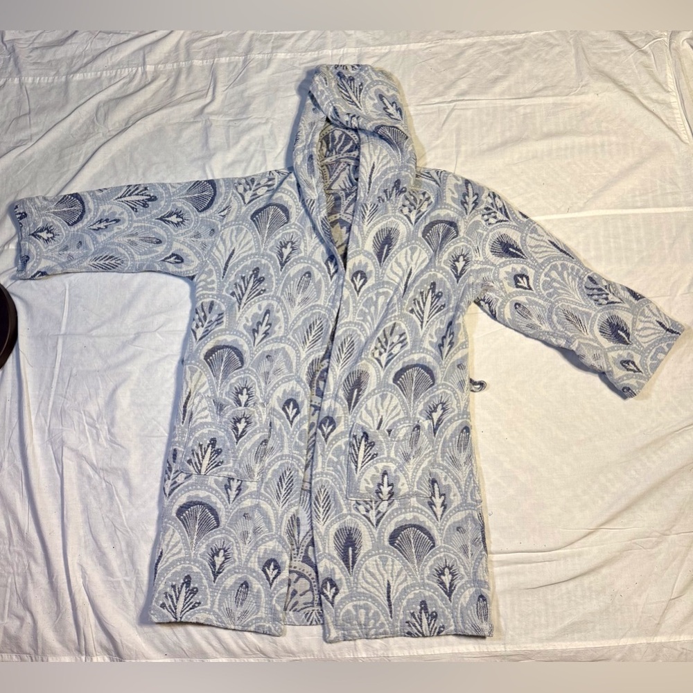 LET’S TALK TOWELS Turkish Cotton Palmette Robe Beach Cover Up - Picture 2 of 14
